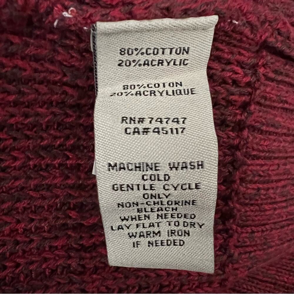 Red Head Vintage Henley Crew Neck Long Sleeve Knit Sweater | Men’s Size Large - Picture 6 of 9